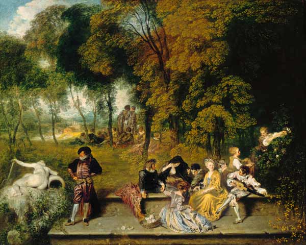 Reunion en plein air à Jean-Antoine Watteau