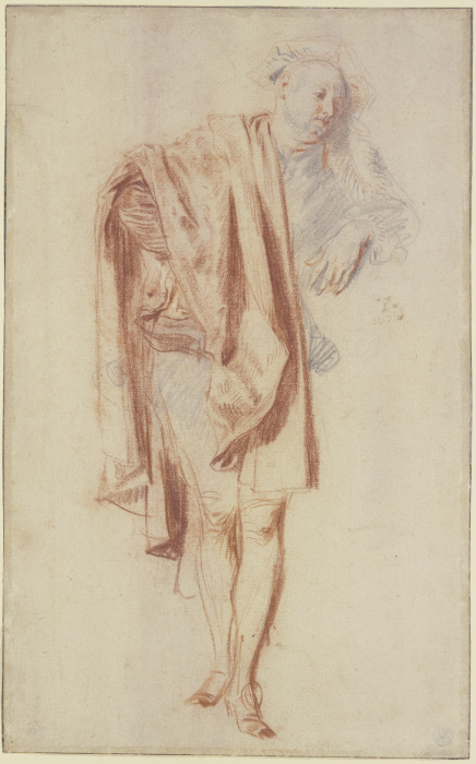 Standing Male Figure (Nicolas Vleughels?) à Jean-Antoine Watteau