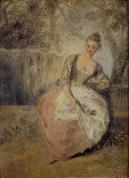 Watteau / L Amante inquiete / c. 1716/18 à Jean-Antoine Watteau