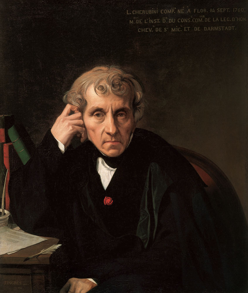 Portrait of the composer Luigi Cherubini (1760-1842) à Jean Auguste Dominique Ingres