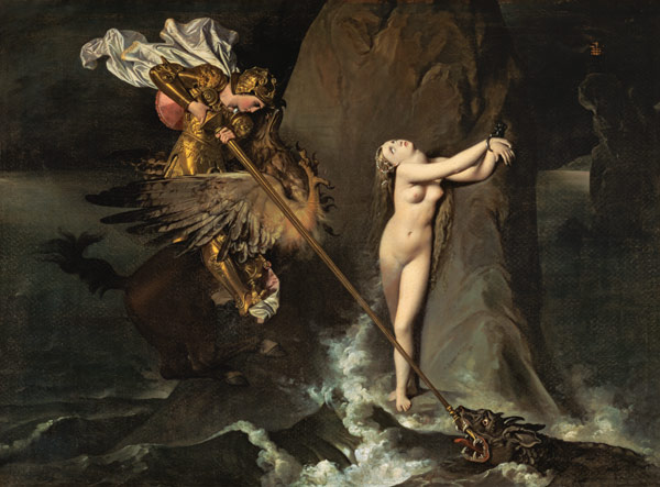 Ruggiero Rescuing Angelica à Jean Auguste Dominique Ingres