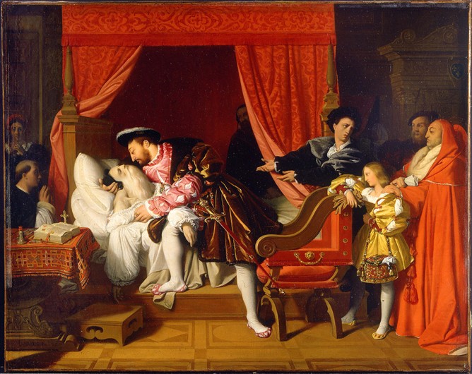 Francis I Receives the Last Breaths of Leonardo da Vinci à Jean Auguste Dominique Ingres