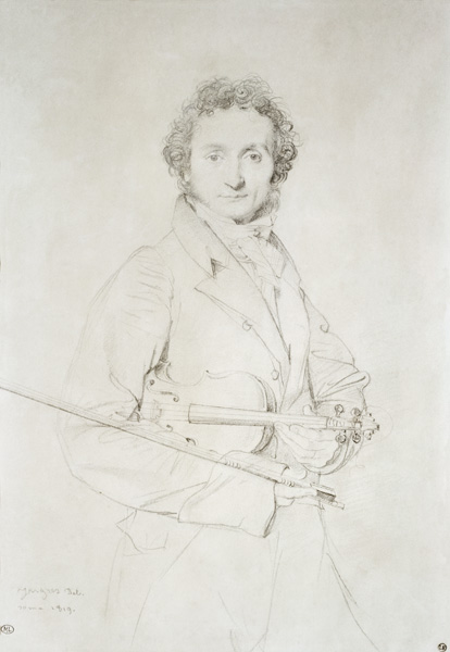 Portrait of Niccolo Paganini (1782-1840) à Jean Auguste Dominique Ingres