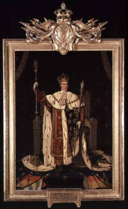 Portrait of Charles X (1757-1836) in Coronation Robes à Jean Auguste Dominique Ingres