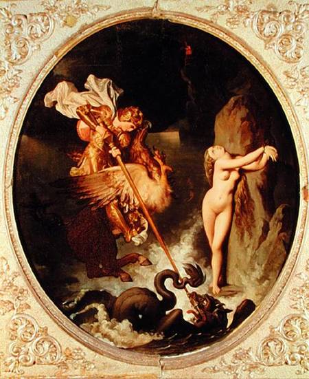 Ruggiero Rescuing Angelica à Jean Auguste Dominique Ingres