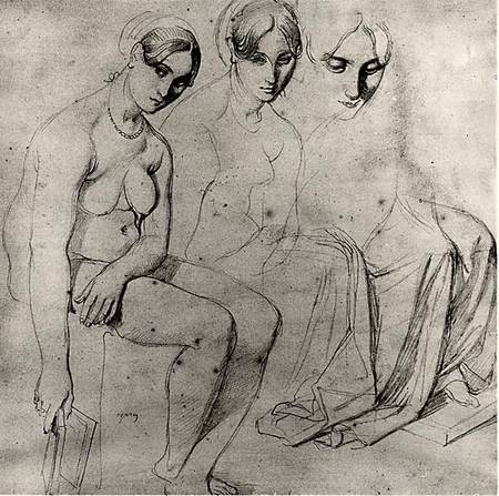 Study for Francesca da Rimini à Jean Auguste Dominique Ingres