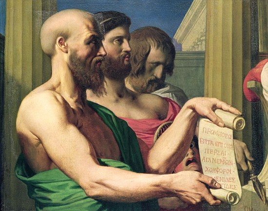 The Greek Tragedians, study for ''The Apotheosis of Homer'' à Jean Auguste Dominique Ingres