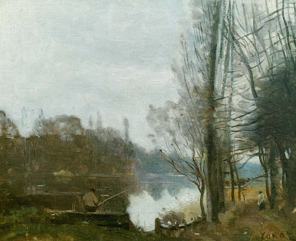 The fisherman à Jean-Baptiste-Camille Corot