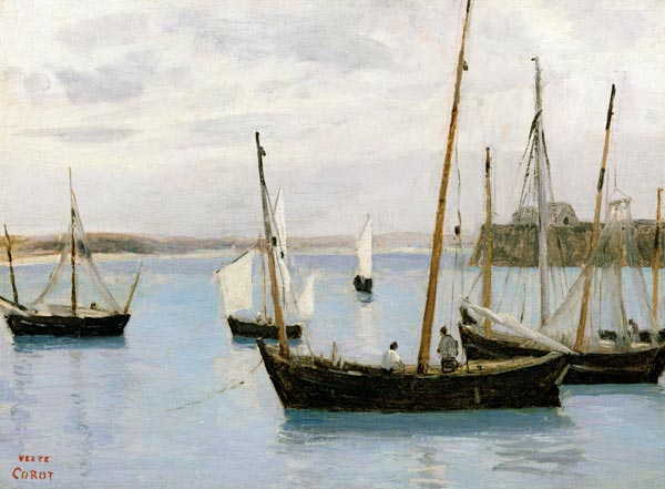 Granville, Fishing Boats à Jean-Baptiste-Camille Corot