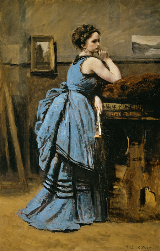 Femme dans bleus à Jean-Baptiste-Camille Corot