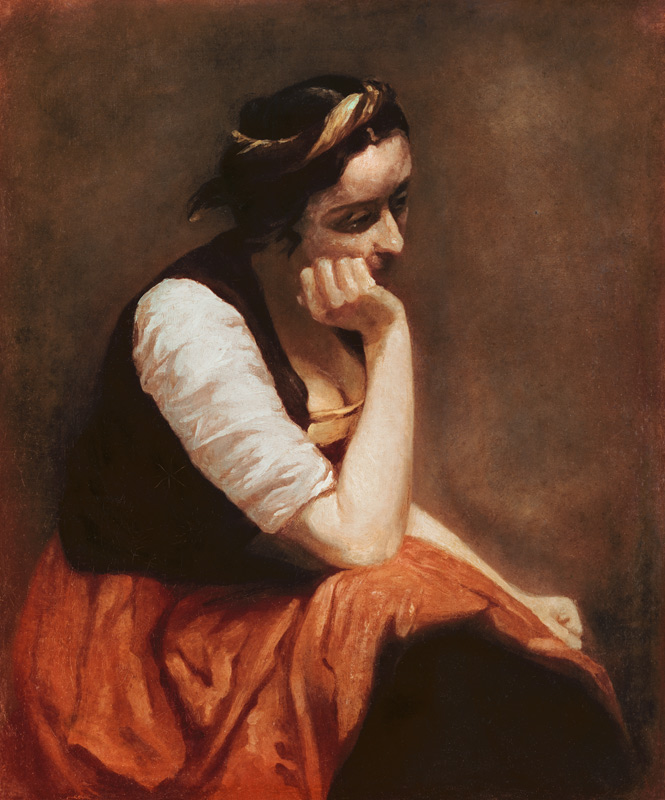 Musing Girl à Jean-Baptiste-Camille Corot