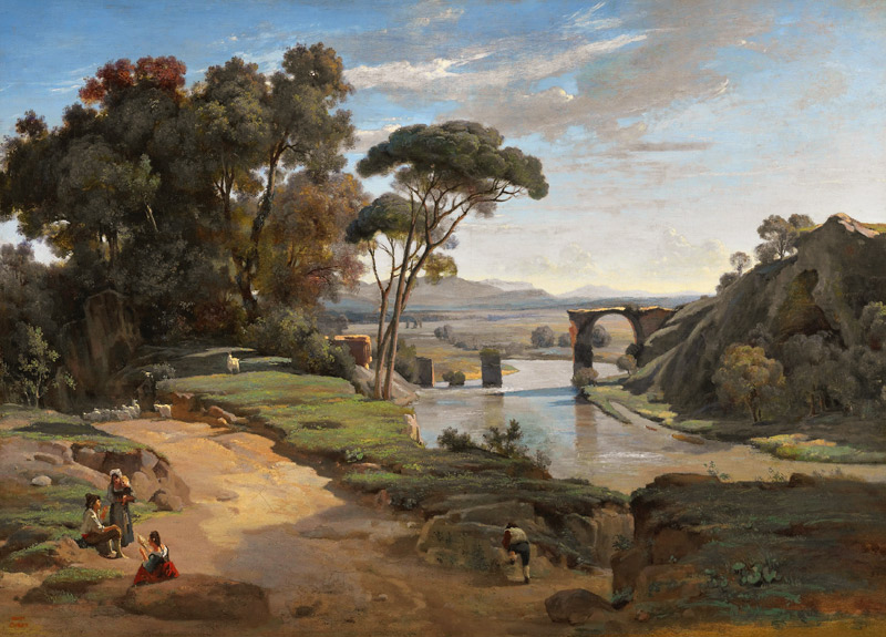 The Bridge at Narni, c.1826-27 à Jean-Baptiste-Camille Corot