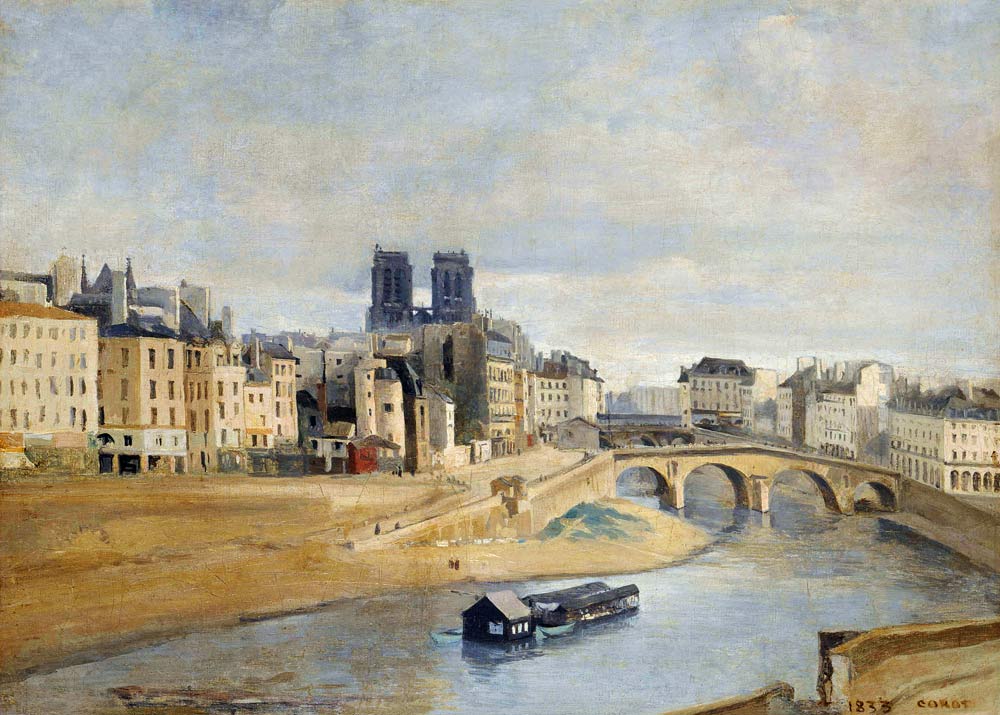 The Seine and the Quai des Orfevres à Jean-Baptiste-Camille Corot