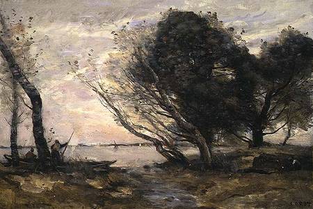The Banks of the Lake after the Flood à Jean-Baptiste-Camille Corot