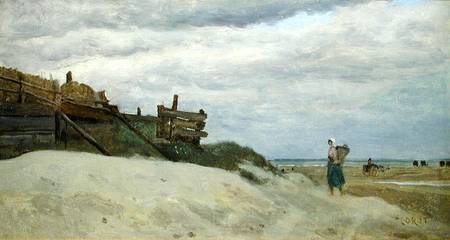 The Beach at Dunkirk à Jean-Baptiste-Camille Corot