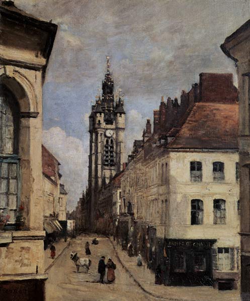 The Belfry of Douai à Jean-Baptiste-Camille Corot