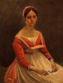 portrait d'une jeune femme. à Jean-Baptiste-Camille Corot