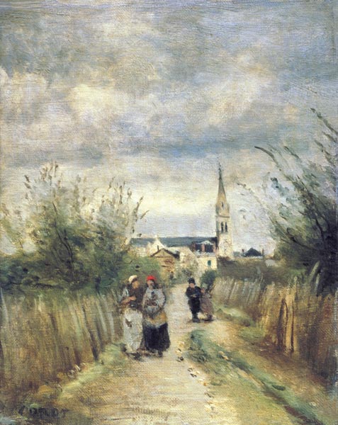Auf dem Weg von der Kirche. Argenteuil à Jean-Baptiste-Camille Corot