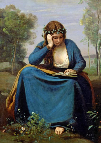 The Reader Crowned with Flowers, or Virgil's Muse à Jean-Baptiste-Camille Corot