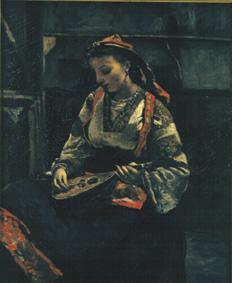 Italienne avec la madonline à Jean-Baptiste-Camille Corot