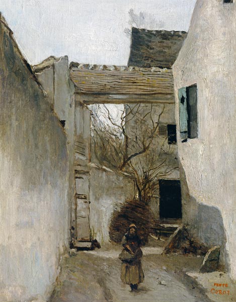 Ecouen, Corner of the Village à Jean-Baptiste-Camille Corot
