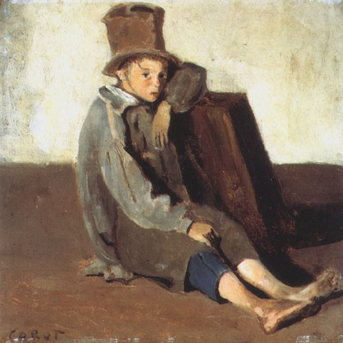 Enfant avec le grand chapeau à Jean-Baptiste-Camille Corot