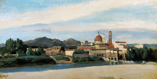 View of an Italian Village à Jean-Baptiste-Camille Corot