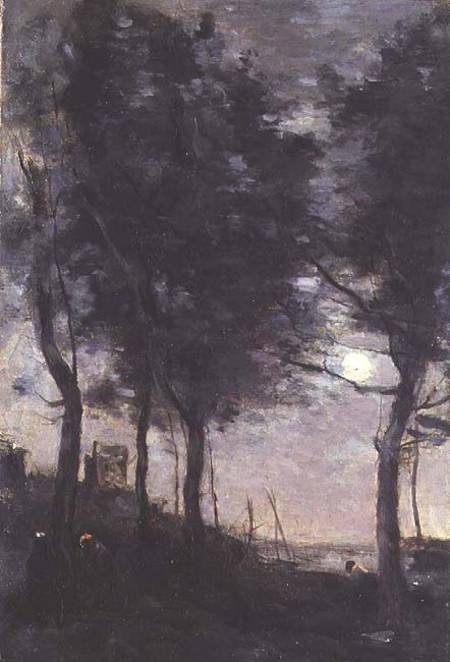 Moonlight by the sea à Jean-Baptiste-Camille Corot