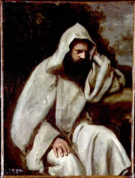 Portrait of a Monk à Jean-Baptiste-Camille Corot