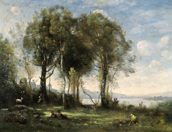 The Goatherds of Castel Gandolfo à Jean-Baptiste-Camille Corot