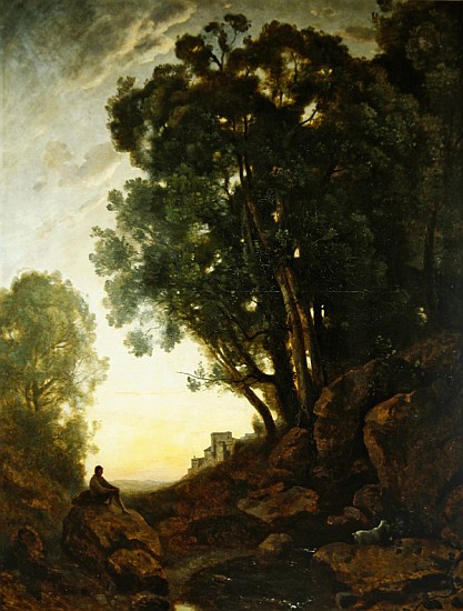 The Italian Goatherd, or The Effect of the Setting Sun, c.1847 à Jean-Baptiste-Camille Corot