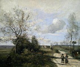 Saintry, near Corbeil, the white road (oil on canvas)