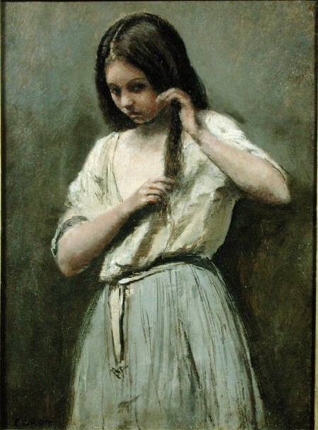 Young Girl at her Toilet à Jean-Baptiste-Camille Corot