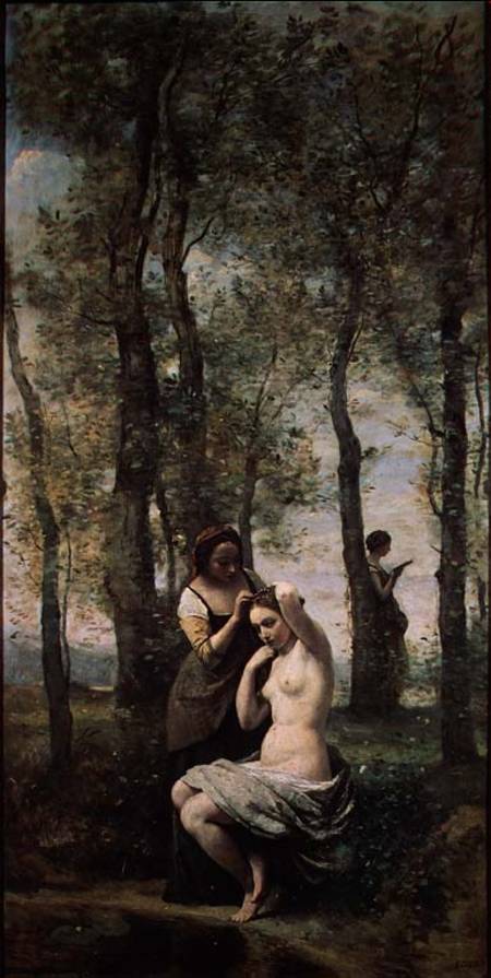 Young woman at her toilet à Jean-Baptiste-Camille Corot
