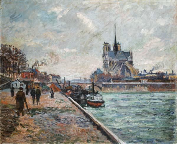 quai de Seine à Paris avec une vue sur Notre-Dame