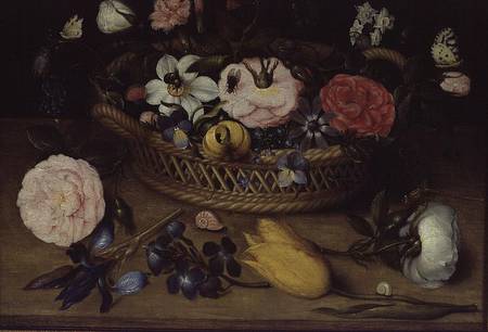 Basket with flowers à Jean-Baptist Bosschaert
