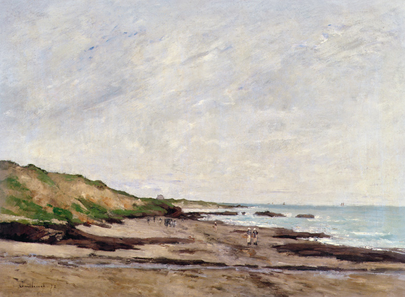 A Coastal View with Figures on a Shore à Jean Baptiste-Antoine Guillemet