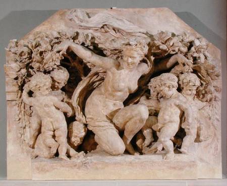 Triumph of Flora, relief taken from the facade of the Flora Pavilion of the Louvre Palace à Jean Baptiste Carpeaux