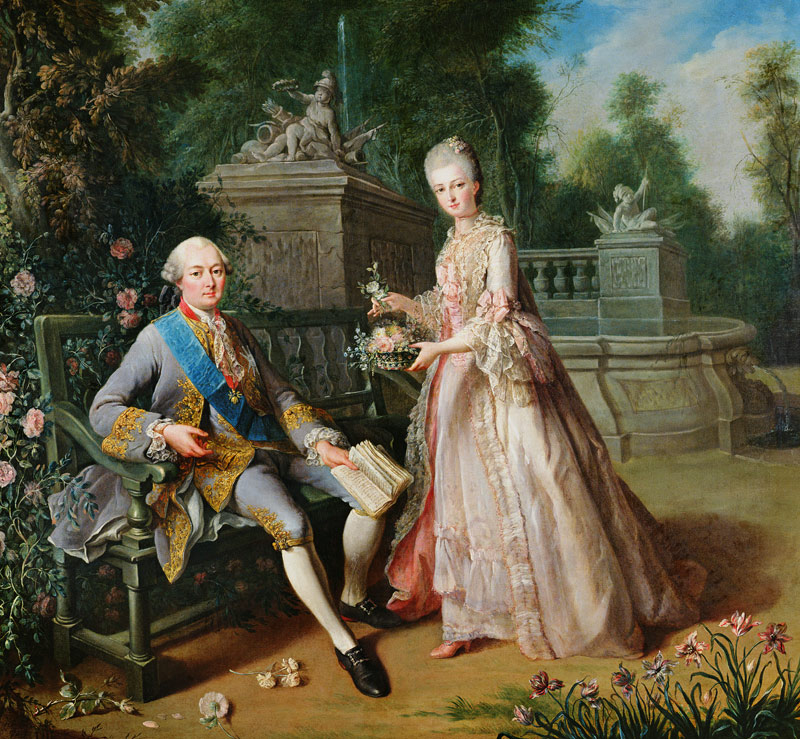 Louis-Jean-Marie de Bourbon, Duke of Penthievre (1725-93) with his daughter Louise-Adelaide (1753-18 à Jean-Baptiste Charpentier l'ancien