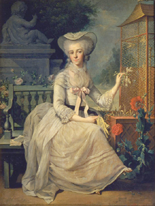 Junge Frau neben einem Vogelkäfig à Jean-Baptiste Charpentier l'ancien