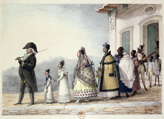 A Government Employee Leaving Home with his Family and Servants, from 'Voyage Pittoresque et Histori à Jean Baptiste Debret