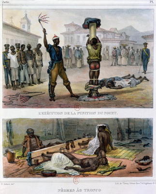The Punishment of Slaves, illustration for 'Voyage Pittoresque et Historique au Bresil', 1839 (colou à Jean Baptiste Debret