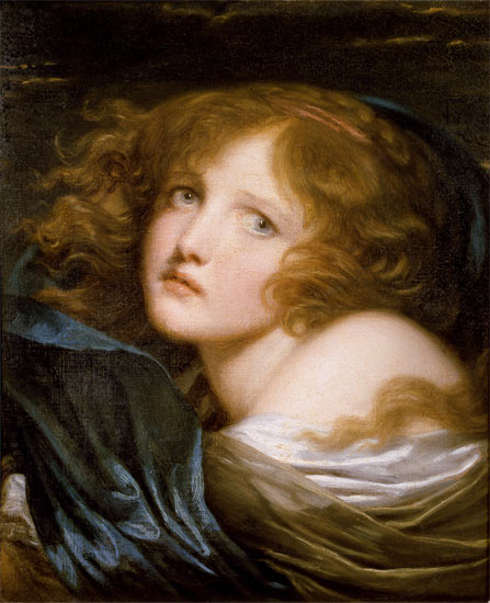Head and Shoulders of a Young Woman à Jean Baptiste Greuze
