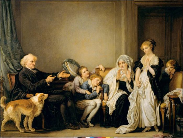 La veuve et son curé à Jean Baptiste Greuze