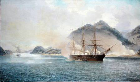 Naval Battle of the Strait of Shimonoseki, 20th July 1863 à Jean Baptiste Henri Durand-Brager