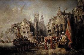 l'arrivée du duc d'Alba à Rotterdam. à Jean-Baptiste Isabey