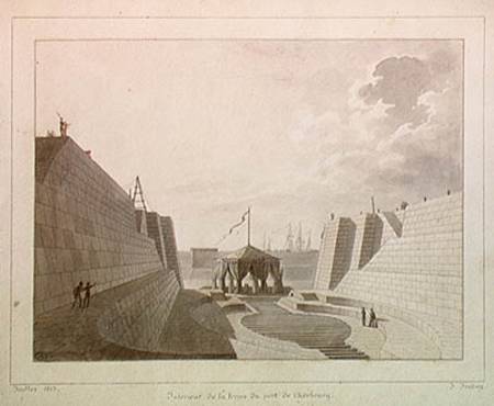 Dry dock at Cherbourg, July 1813 (pen à Jean-Baptiste Isabey