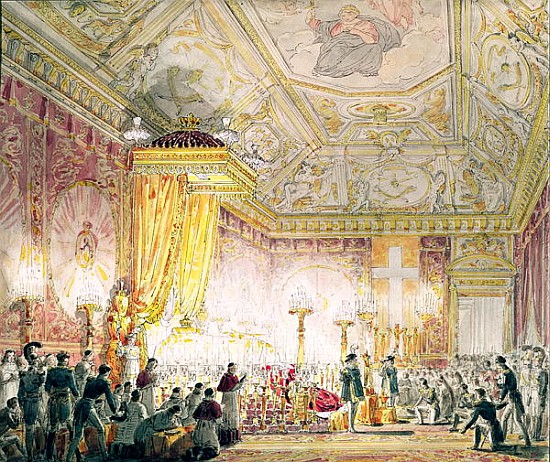 The Chapel of Rest of Louis XVIII (1755-1824) at the Tuileries à Jean-Baptiste Isabey