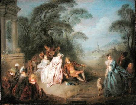 A Gathering in a Park à Jean-Baptiste Joseph Pater