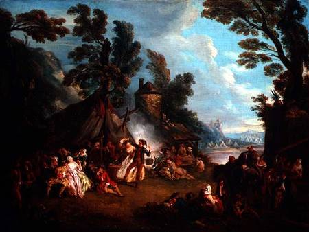 The Party in the Army Camp à Jean-Baptiste Joseph Pater